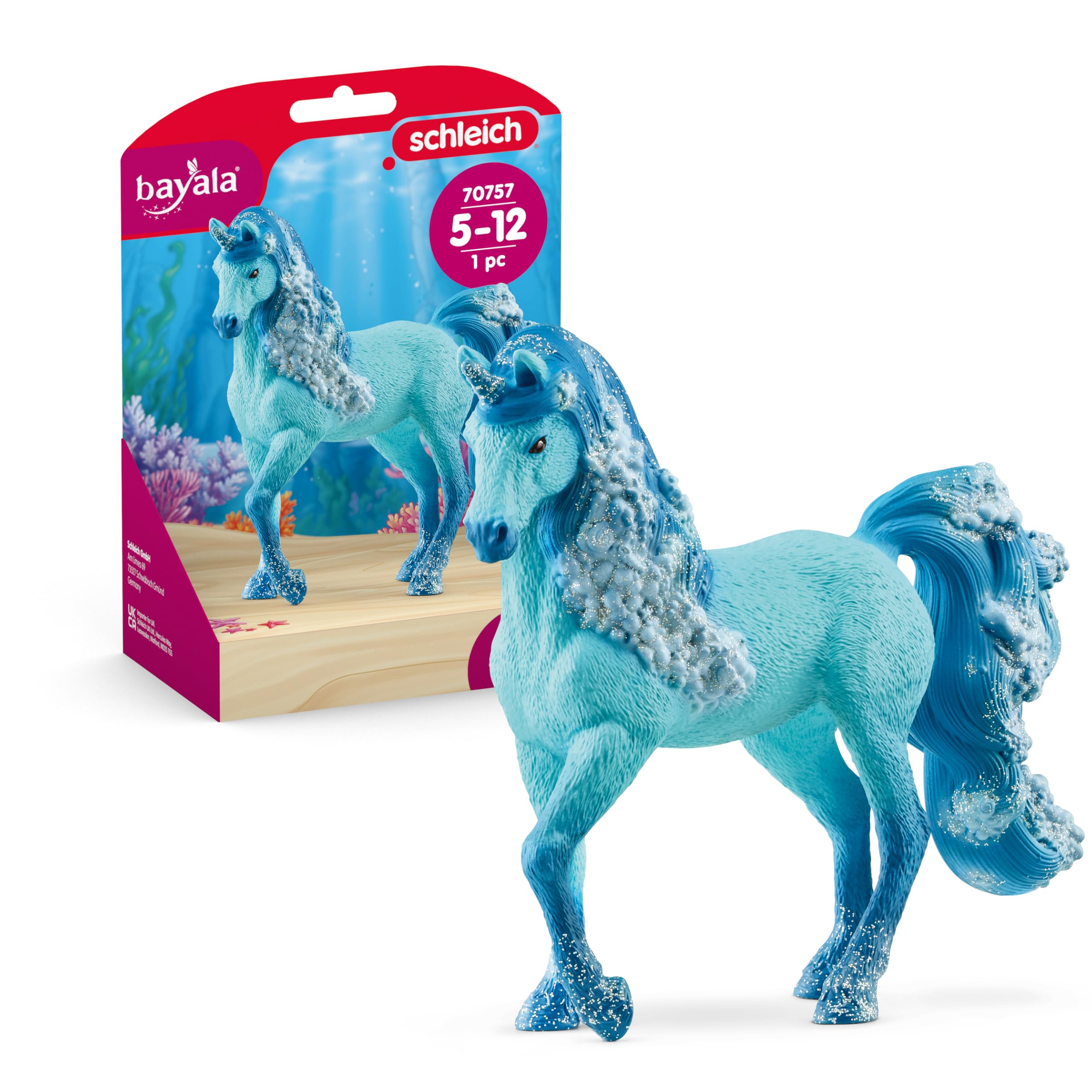 SCHLEICH BAYALA 70757 Elementa Zauberhafte Unterwasser Einhorn Figur, Detailreiches Fantasie- Einhorn Spielzeug Figuren - Fantasievolles Spielen für Kinder von 5-12 Jahren