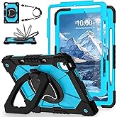 WESOROL for iPad Air 13 Inch Case M3/M2 2025/2024 with Pencil Holder/Screen Protector/360° Rotating Stand,Military Grade Shockproof Cover for iPad Air Case 13 Inch, Black Blue