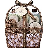 Spa Gift Baskets - Coconut Vanilla Bath Gift Set for Women, Luxury Relaxing Spa Kit with Bath Bombs, Body Lotion and Body Scrub, Birthday Gifts for Women, Christmas Spa Gifts for Mom