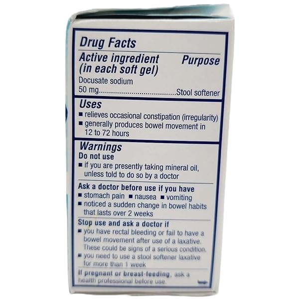 COLACE CLEAR DOCUSATE SODIUM STOOL SOFTENER 50MG, 28 COUNT PER BOX (4 PACK)