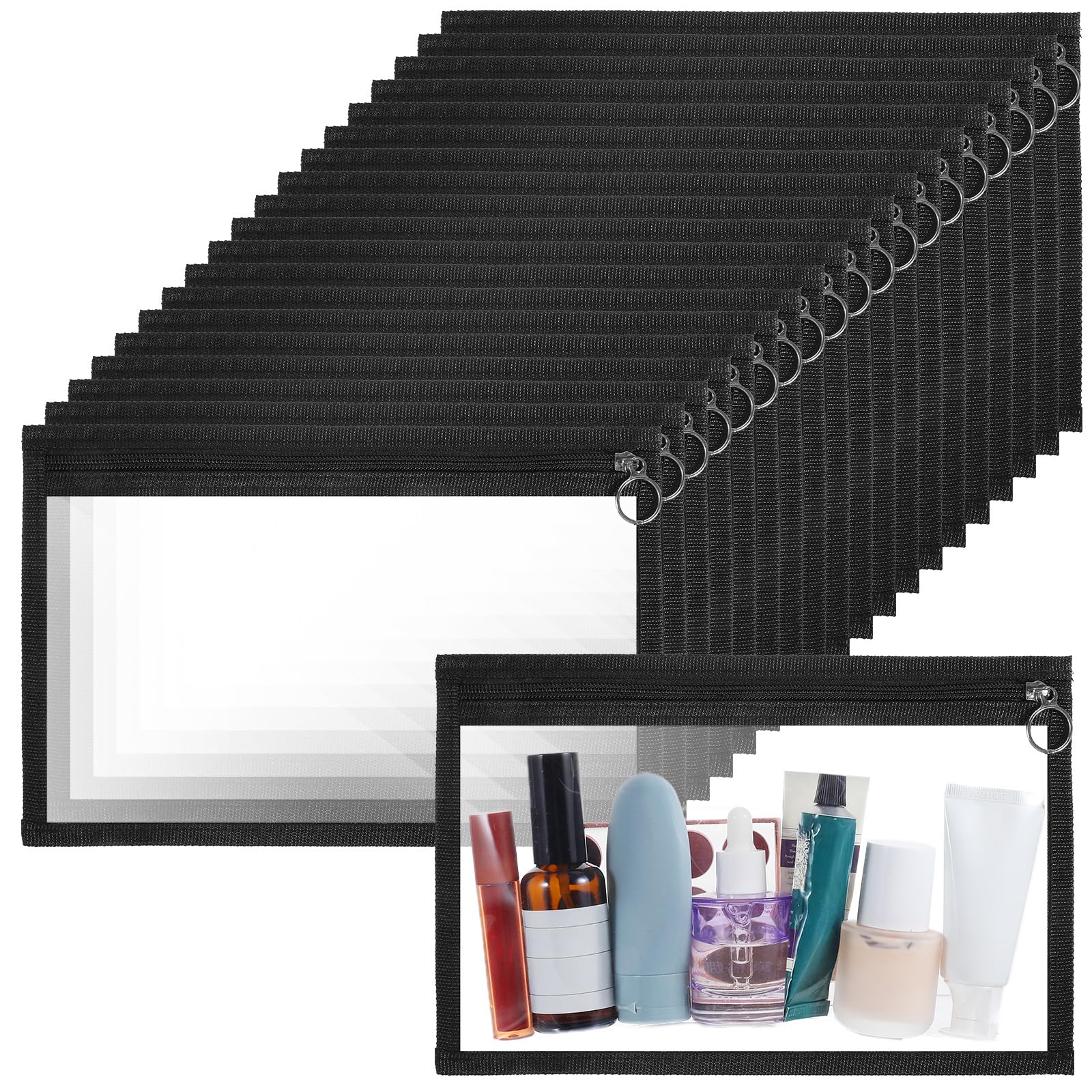 Photo 1 of 20 Pcs Clear Zipper Pouches PVC Waterproof Envelopes Clear Zipper Bags Folder Storage Pouch Document File Organization Bags Multi-Purpose Makeup Bag for Travel Office Home Organize, 11.5 X 7.5 Inches