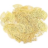 100 PCS Gold Leaves Artificial Flowers, Leaf Charms for Jewelry Making Hollow Leaf Metal Flower Pieces Gold Fake Flowers for Wedding Garland Party Decorations Necklace Bracelet Jewelry DIY Making