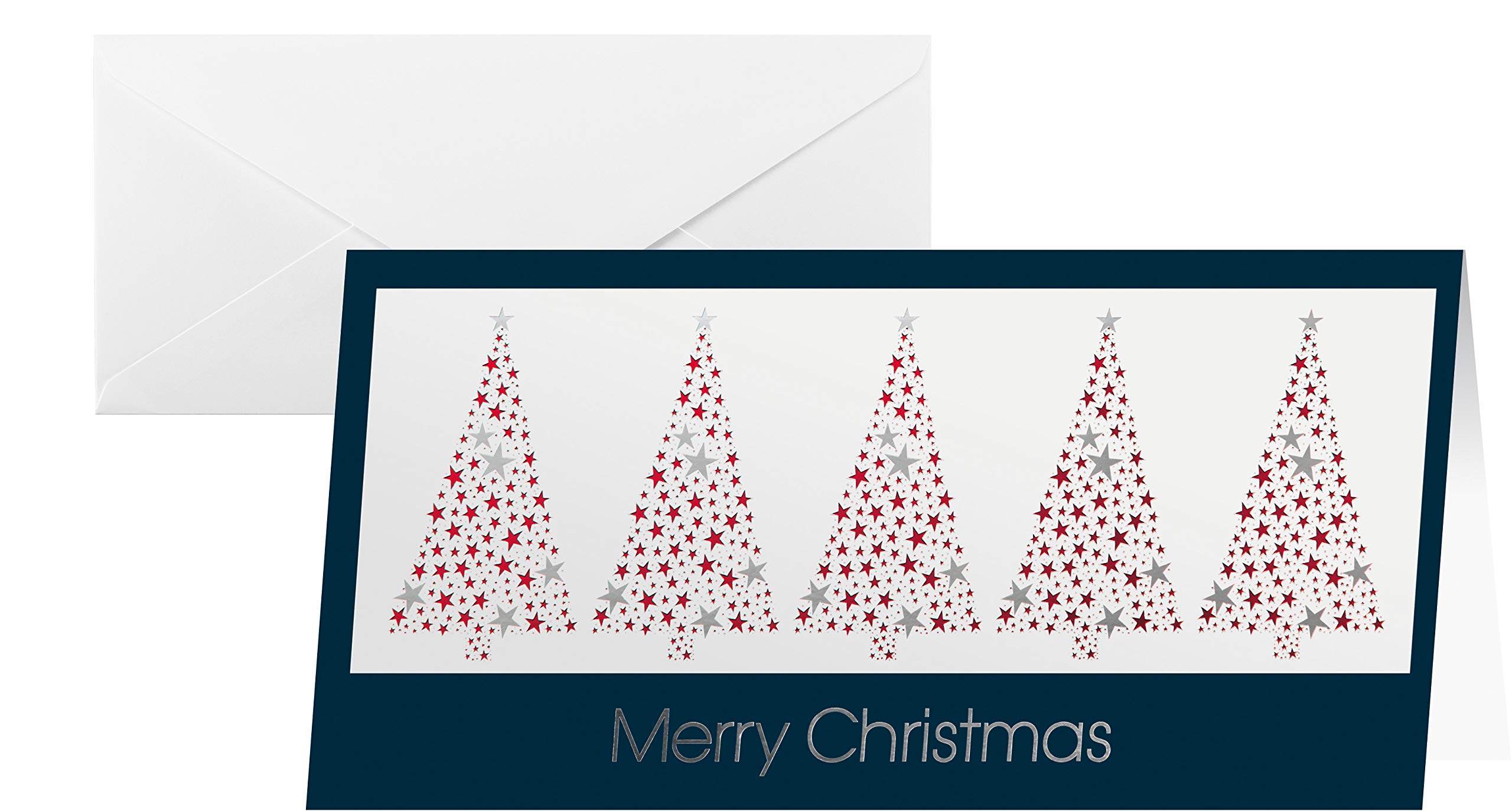 SIGEL DS032 Christmas Greeting Card "Business Greetings", DL (2/3 A4), blank, 10 Pieces incl. 10 envelopes, easy to print