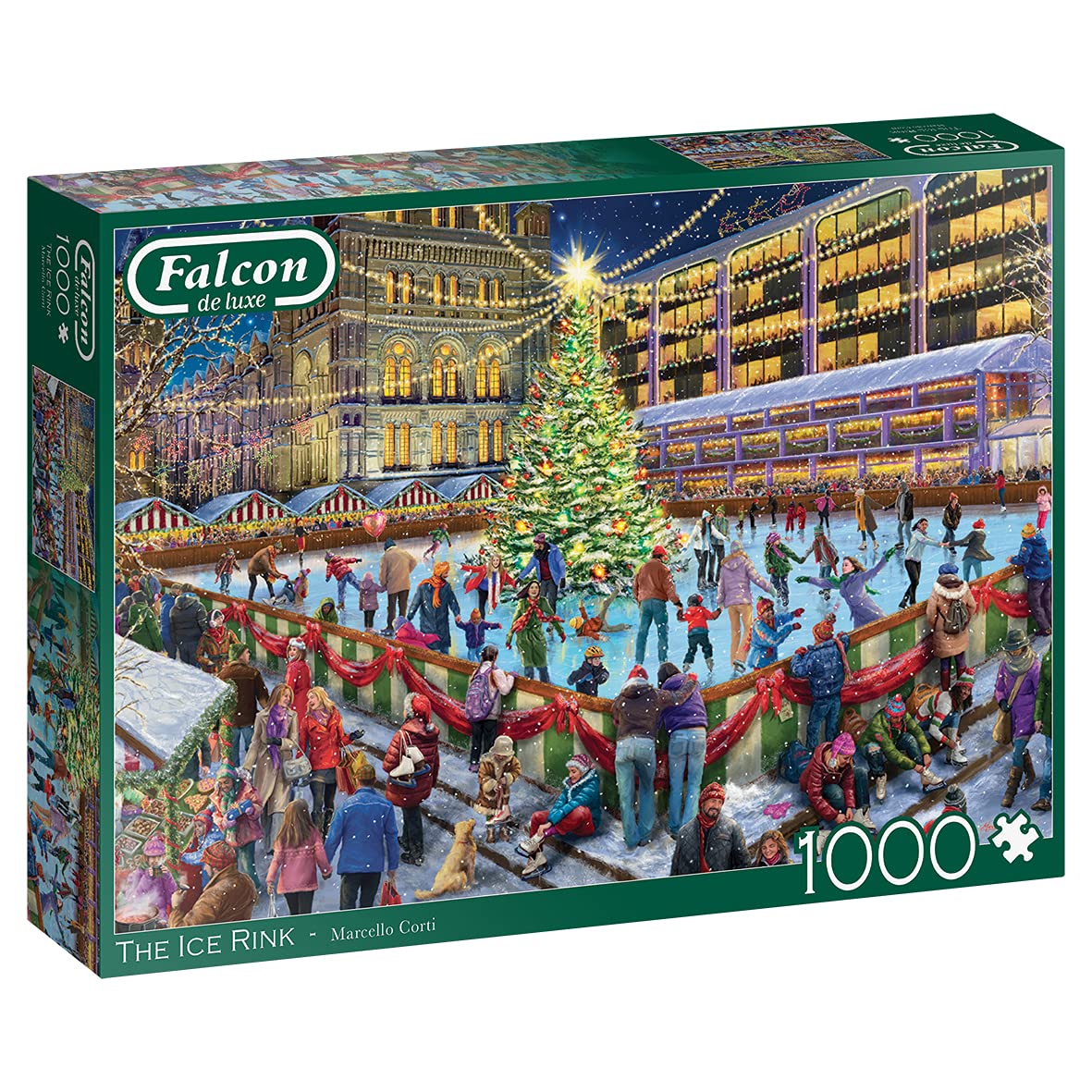 Jumbo, Falcon de Luxe - The Ice Rink, Christmas Jigsaws, 1000 Pieces for Adults
