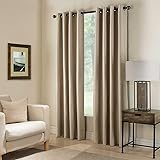 GorgeousHomeLinen 1 PC Taupe Tan #92, length 63" Solid Insulated Foam Backing Lined Microfiber Blackout Hotel Quality Grommet Top, Matte Soft Window Curtain Panel