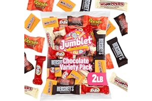 JUMBLET Chocolate Assorted Bulk Candy Variety Pack 2lb | Mini Chocolate Bars, Milk & Dark Chocolate Mix | Individually Wrapped Bulk Candy for Office Snacks, Party Favors and Bags
