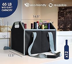 TheBarsentials 12 Bottle Wine Carrier Collapsible