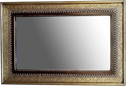 Orient Wedat Espejo de pared, 110 cm, grande, dorado, espejo marroquí