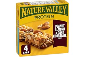 NATURE VALLEY Peanut Almond and Dark Chocolate Flavour Protein Bars, Granola Bars, Made with Real Peanuts, Source of Protein,