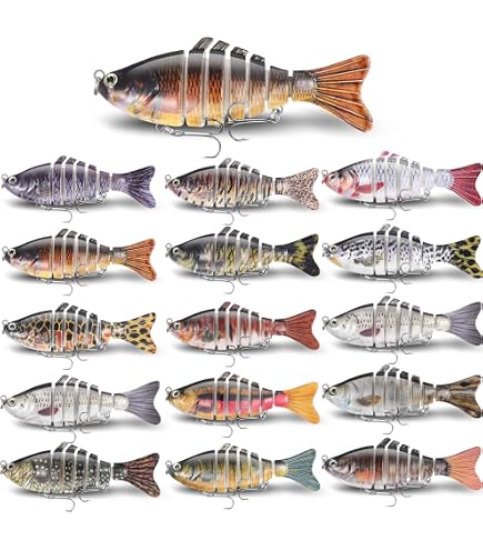 thumbnail image 2 of HENGJIA 6-Pack Swimbait Fishing Lures – Bionic Minnow, Multicolor, 15.6g Each, 15ft Diving Depth 2 of 6
