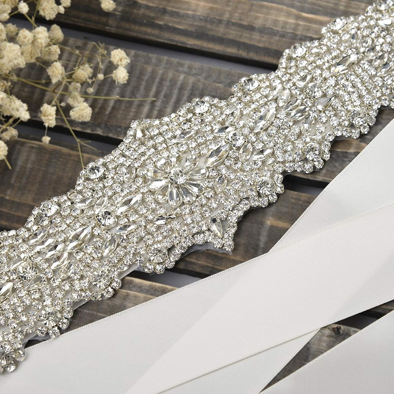 Remedios Rhinestone Bridal Belt Crystal Wedding Belt Bridesmaid Sash Women Dress Accessories, Ivory at  Women’s Clothing store