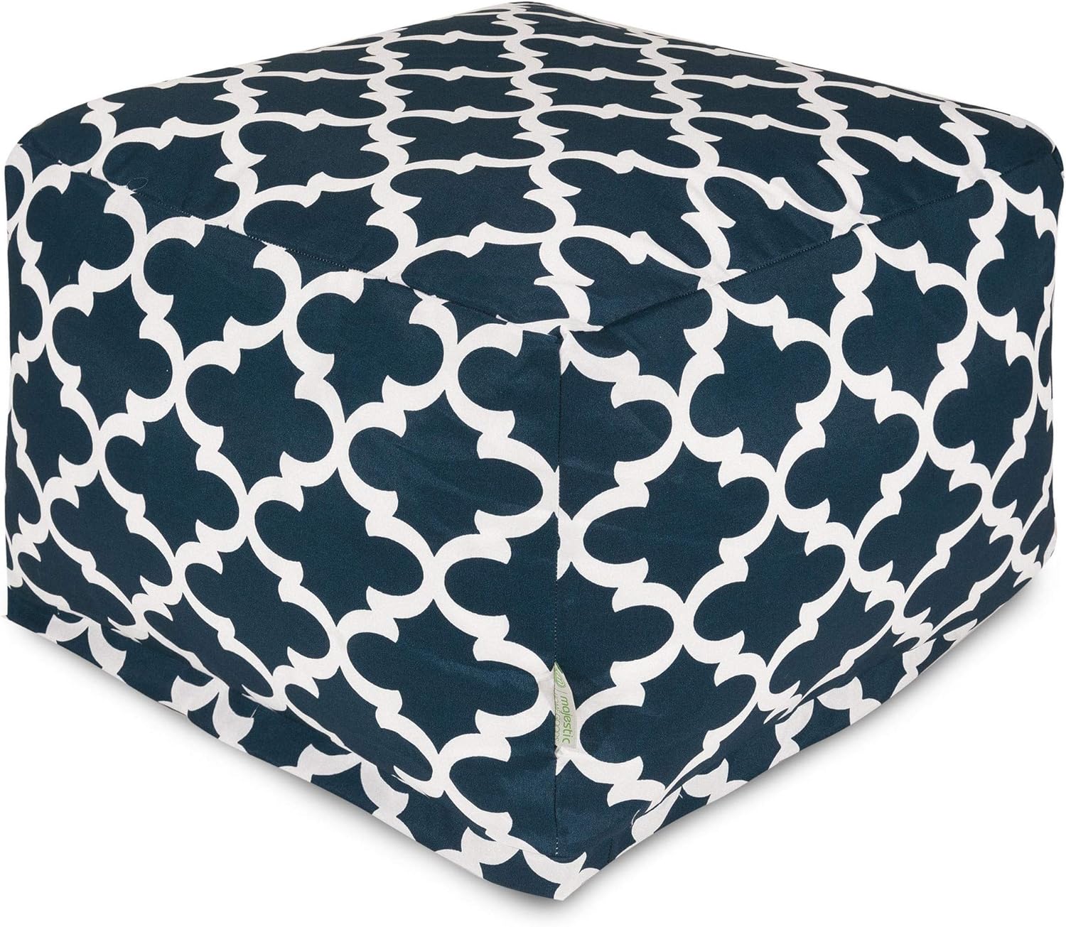 Majestic Home Goods Trellis Ottoman, Large, Navy
