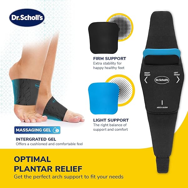 DR. SCHOLL’S COMPRESSION ARCH SLEEVES WITH MASSAGING GEL, BREATHABLE FABRIC, ARCH SUPPORT SLEEVE FOR FOOT PAIN RELIEF, 2 REMOVABLE RIGID INSERTS (2-PACK)