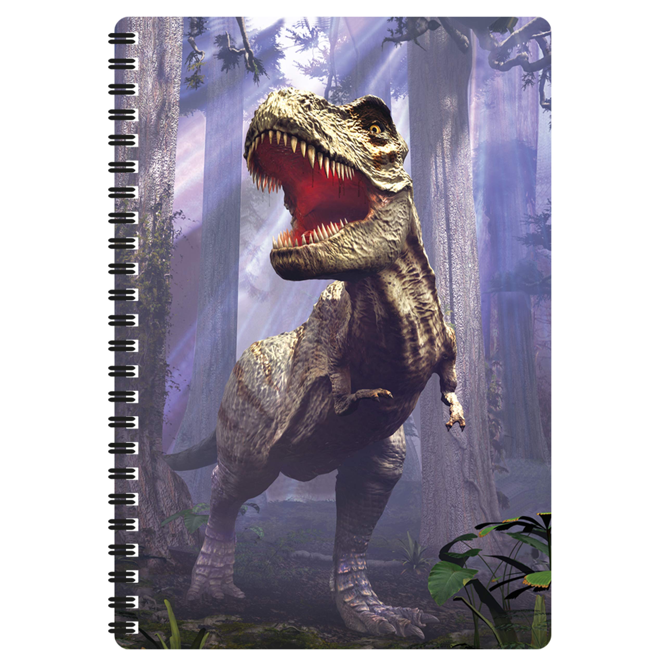 3D LiveLife A5 Notebook - T-Rex Scene from Deluxebase. Spiral Bound Lined Notebook with 80 Recycled Pages, 3D Dinosaur Art Notebooks for Work, Gifts and School Supplies, (21 x 14.5 cm).