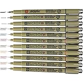 SAKURA Pigma Micron Fineliner & Gelly Roll Classic White Pens - For Writing, Drawing, Or Journaling - Assorted Point Sizes - 8 Black Ink Micron & 6