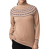 Novelle Fashion Womens Turtleneck Sweater | Cozy Pullover Fair Isle Sweater Women | Soft Lightweight Turtleneck Sweater Women