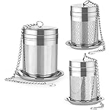 Tea Balls for Loose Tea, (2+1 Pack) 18/8 Stainless Steel Tea Infuser Set, Extra Fine Mesh Tea Strainers for Brew Tea, Spices 