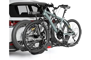 DNYKER Hitch Bike Rack,Wobble Free Smart Tilting Folding Bicycle Car Racks for Standard,Fat Tire E-Bike Rack for Tow Hitch, 2