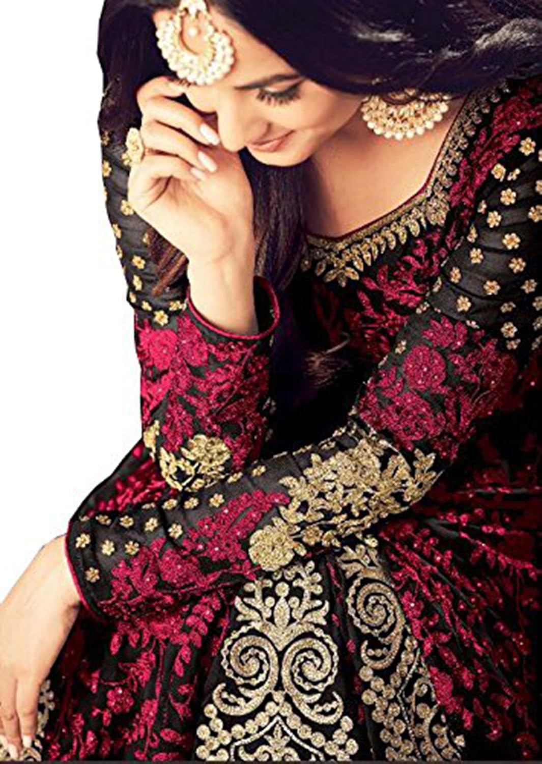 diva & diya women's embroidered semi-stitched salwar suit