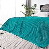 BEDELITE Fleece Blanket King Size – 3D Ribbed Jacquard Soft and Warm Decorative Fuzzy Blankets – Cozy, Fluffy, Plush Lightweight Throw Blankets for Couch, Bed, Sofa(Blue, 108x90 inches)