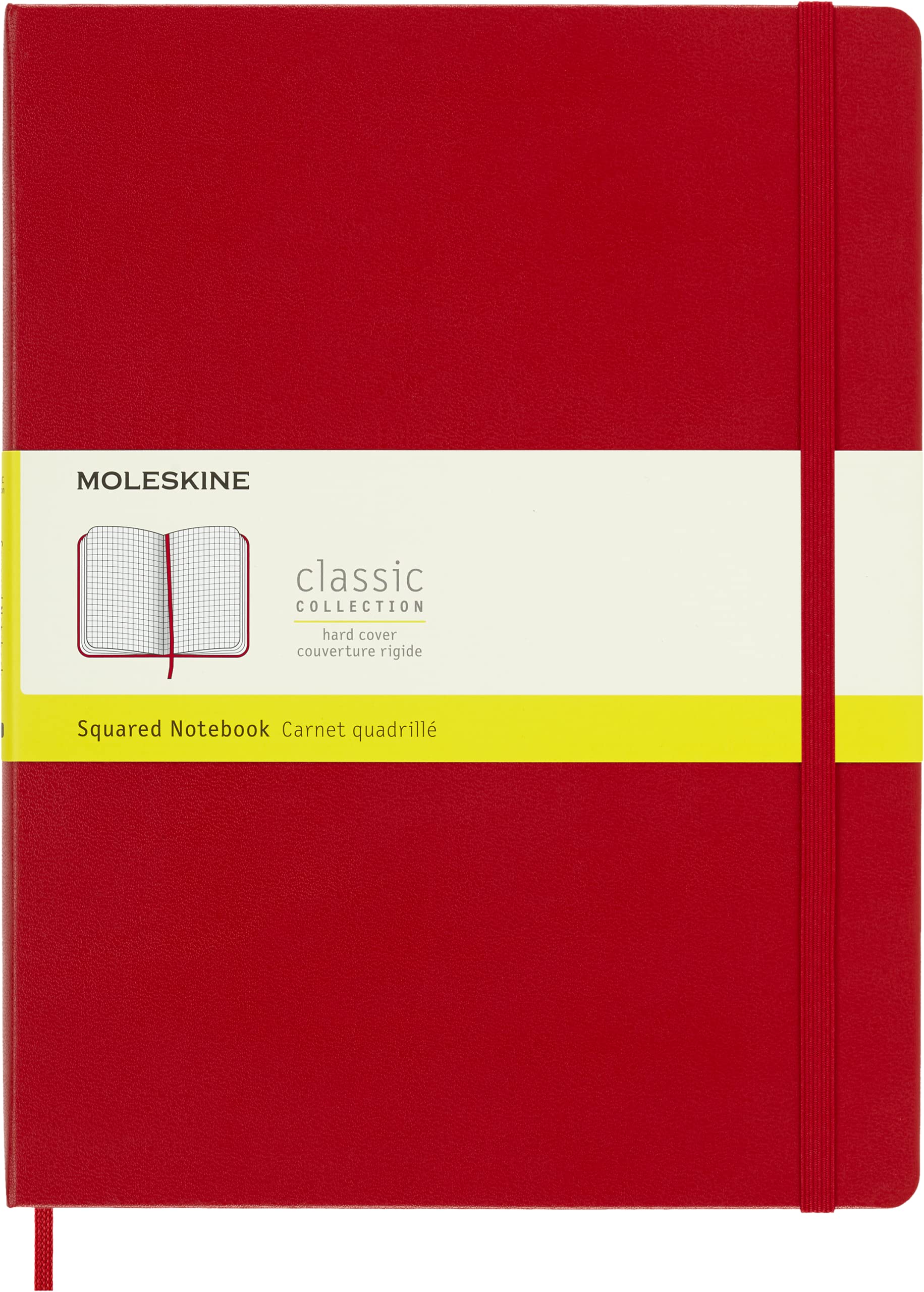 Moleskine Classic Dotted Paper Notebook, Hard Cover and Elastic Closure Journal, Color Scarlet Red, Size Medium 11.5 x 18 cm, 208 Pages