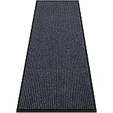 Large Indoor Outdoor Door Mat, 2' x 6' Heavy Duty Commercial Floor Mat Inside Outside Entrance, Rubber Border Doormats for Entryway, High Traffic Area, Waterproof, Low-Profile, Easy to Clean