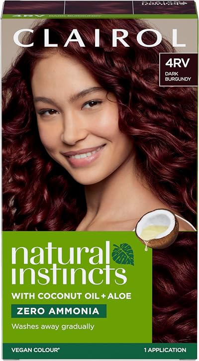 Clairol Natural Instincts Semi-Permanent No Ammonia Hair Dye 4RV Dark Burgundy