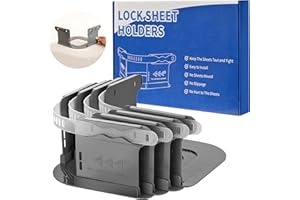 AIPUDE Heavy Duty Bed Sheet Holder with Lock Strips, Universal Fitted Sheet Straps Keep Sheets Firm & Tight, Corner Fasteners for All Mattress Sizes, No-Slip Easy Installation (Grey, 4pcs)