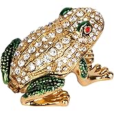 QIFU Hand Painted Enameled Frog Style Decorative Hinged Jewelry Trinket Box Unique Gift for Home Decor