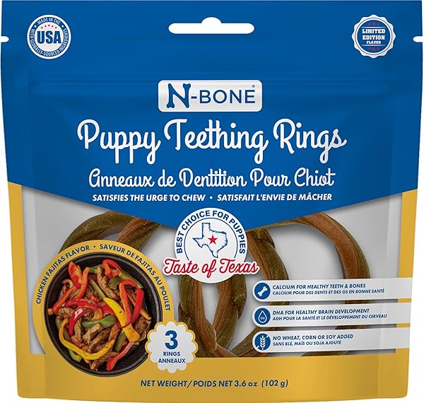 N-BONE PUPPY TEETHING RINGS TASTE OF TEXAS CHICKEN...