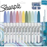 Sharpie Permanent Markers, Mystic Gems Special Edition, Fine Point, Assorted Colors, 12 Count - School, Office, Desk, Teacher Supplies