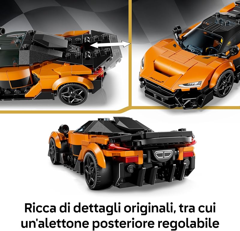 Speed Champions McLaren W1 Macchina Giocattolo - Modello di Auto con Minifigure da Collezione del Pilota - Idea Regalo di Compleanno per Bambini da 9 Anni in su Fan degli Sport Motoristici 77257