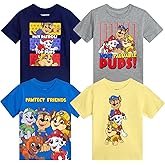 Nickelodeon Boys Tshirts - 4 Pack Paw Patrol Shirt Crewneck Short Sleeve Graphic Tees - Casual Shirts for Boys