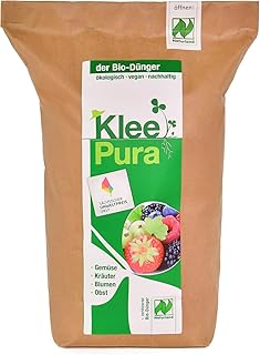 KleePura der NATURLAND Bio Dünger aus 100% Bio Klee – 5 kg, rein pflanzliches (vegan) Bio Düngemittel, organischer NPK Dünger - ideal für Tomaten, Gemüse, Kräuter, Obst, Blumen und Grünpflanzen