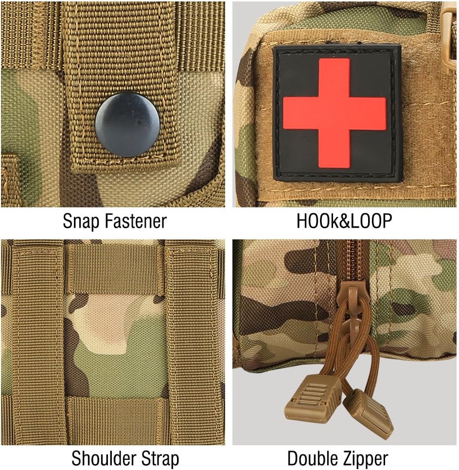 VGEBY1 First Aid Pouch, Survival Medical Utility Bag Military Emergency Backpack with Patch for Traveling Camping Cycling Climbing - Image 5