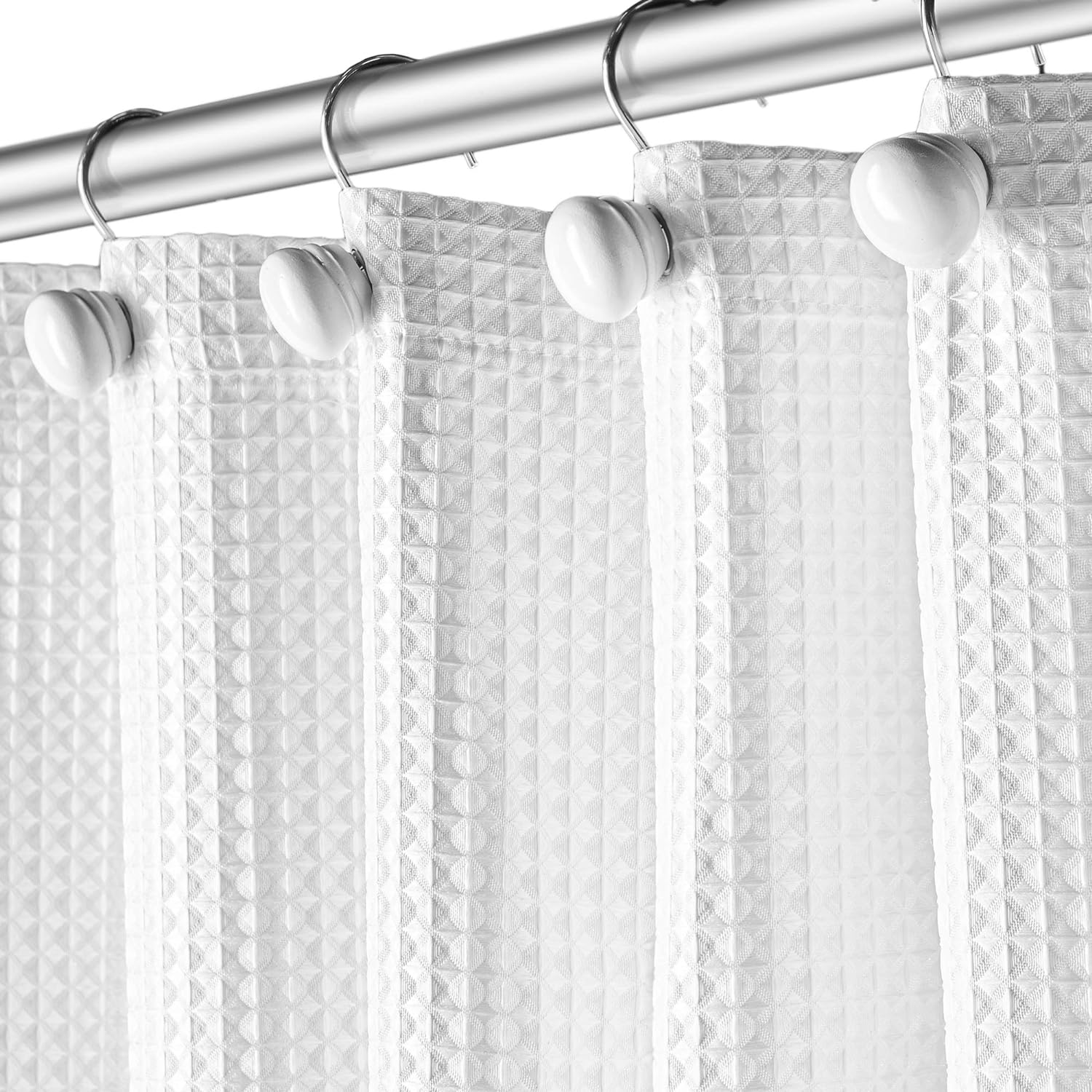 Creative Scents Shower Curtain Hooks - Set of 12 White Shower Rings for Bathroom Shower Curtain Rod - 100% Rust Proof (White): Home & Kitchen