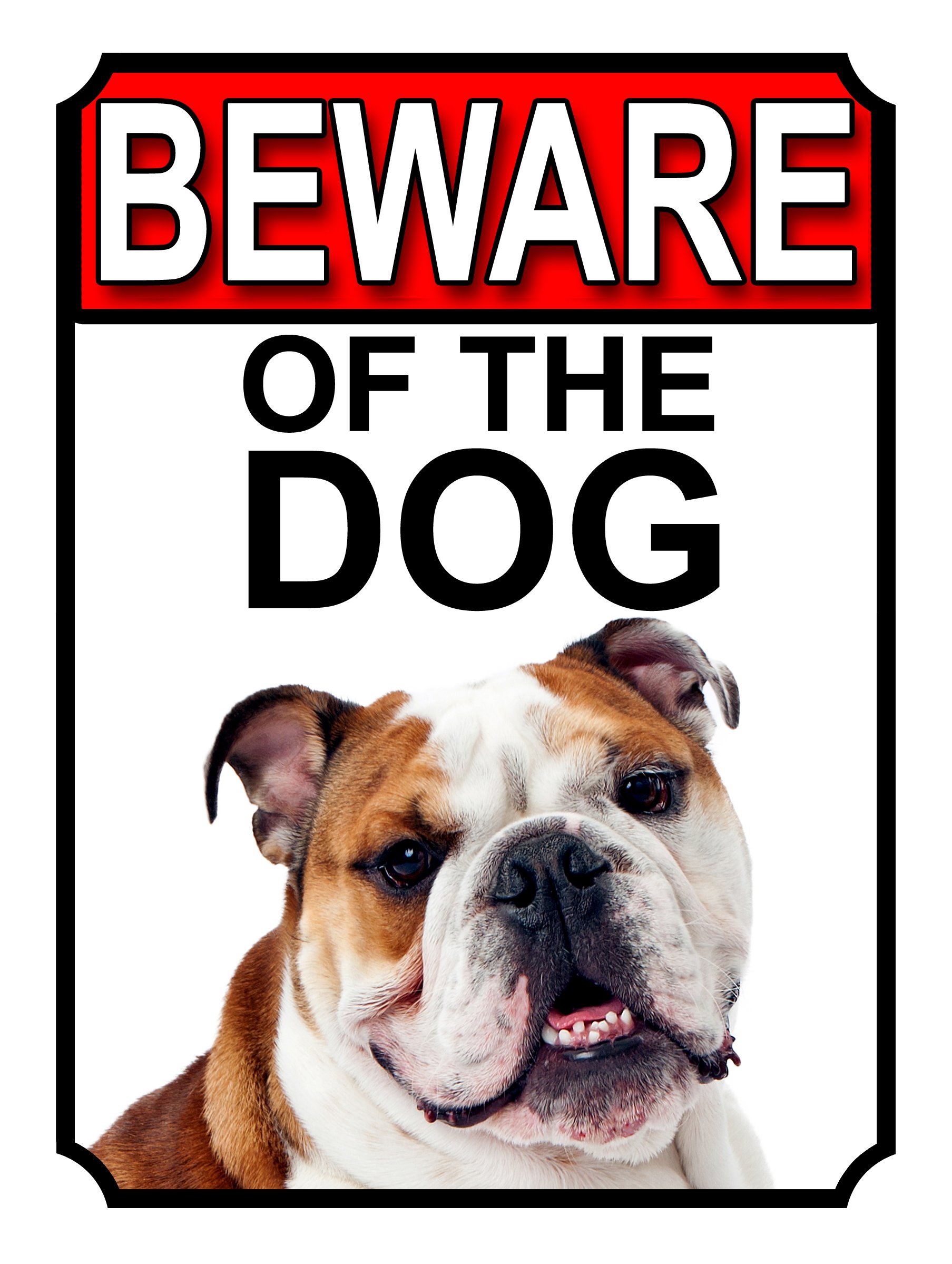 Shawprint Limited BEWARE OF THE DOG METAL GATE SIGN BULLDOG 200MM X 150MM (1120H1)