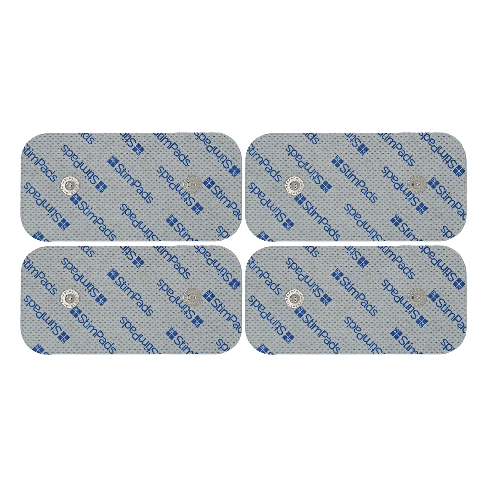 StimPads EMS and TENS Machine Replacement Electrode pads compatible with Compex devices - 4 50X100mm with double 3.75mm Easy Snap TENS Electrodes Pads - Electrode Certified medical device by Motron NV
