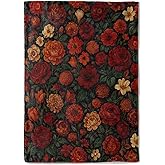 coedoaes Vintage Dark Floral Fleece Blanket,50x60in,Red Orange Peony and Autumn Garden Flower Black Throw Blankets,Soft Cozy Lightweight, Ideal for Bed Living Room Home Boho Decor,Women Gifts