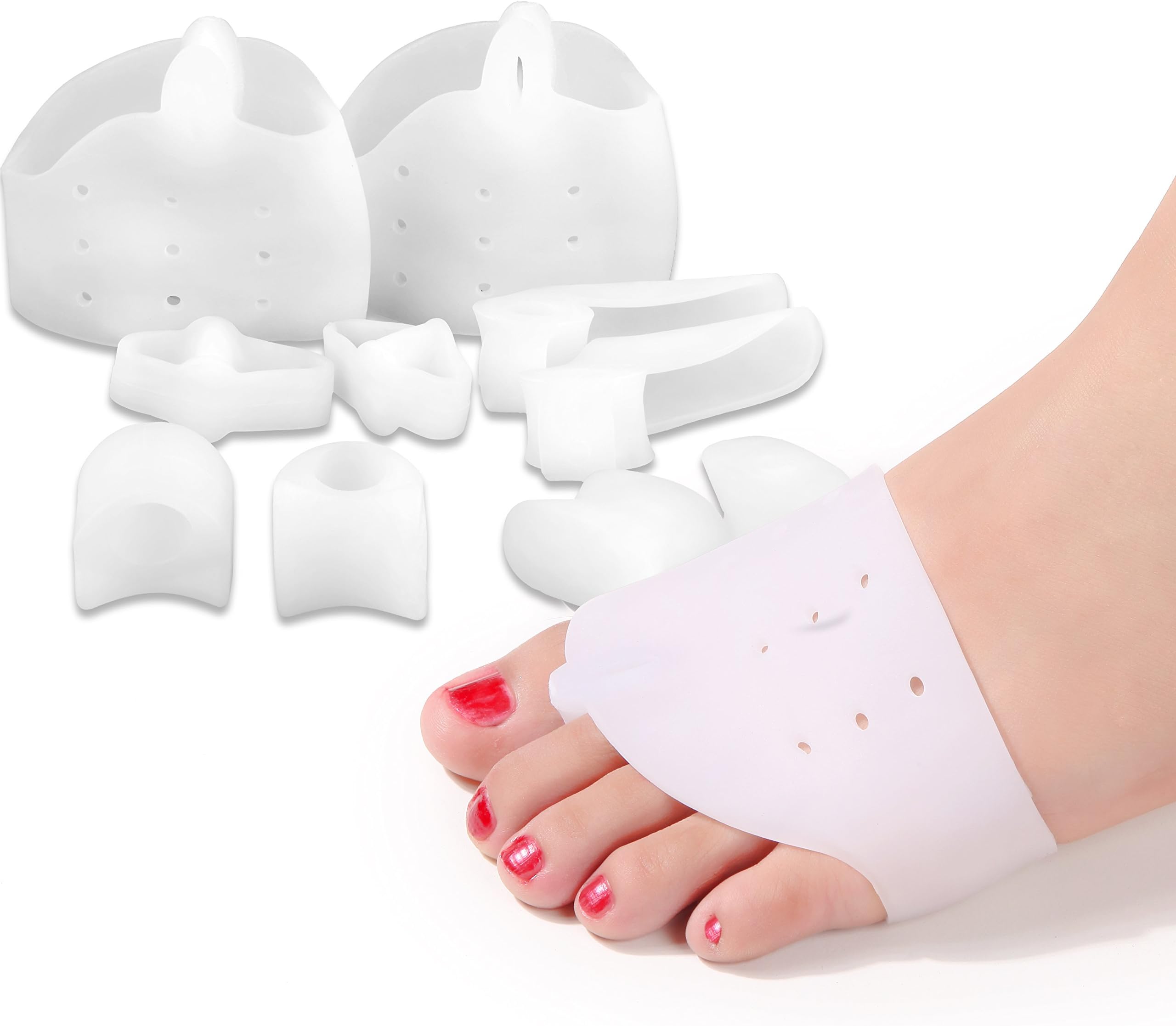 Bitly Toe Separators, Bunion Relief and Ball of Foot Cushions Kit-5 Pairs of BunionPals and Metatarsal Pads