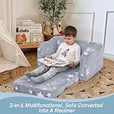 MeMoreCool Kids Couch Sofa Folding Toddler Chair Bed Grey view 5
