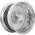 LA Wire Wheels | 13x7” | Reverse 100-Spoke Straight Lace | Includes 4 Knock Offs, 4 Adapters and Tool | 13 Inch Rims | Chrome Finish