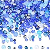 ZHIYUXI 1100PCS 4mm 6mm 8mm Blue Faceted Glass Beads for Jewelry Making Crystal Assorted Suncatchers Glass Beads for Bracelet Making Necklaces Accessories