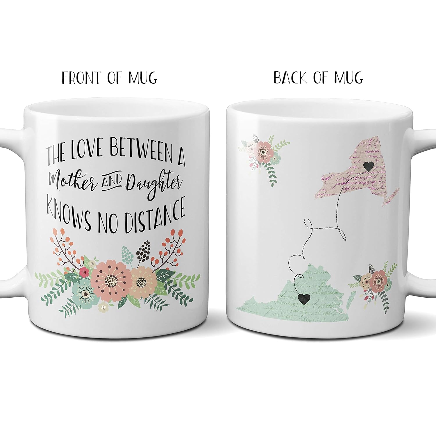the love between a mother and daughter knows no distance mug