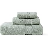 Tommy Bahama - Bath Towels, 100% Soft & Absorbent Cotton with Zero Twist Construction, Medium Weight Bathroom Towels (Long Branch Green, 3 Piece)
