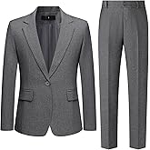 Women's 2 Piece Pant Suit Dressy Business Casual Outfits Notched Collar Blazer Professional Pantsuits Set for Work Office