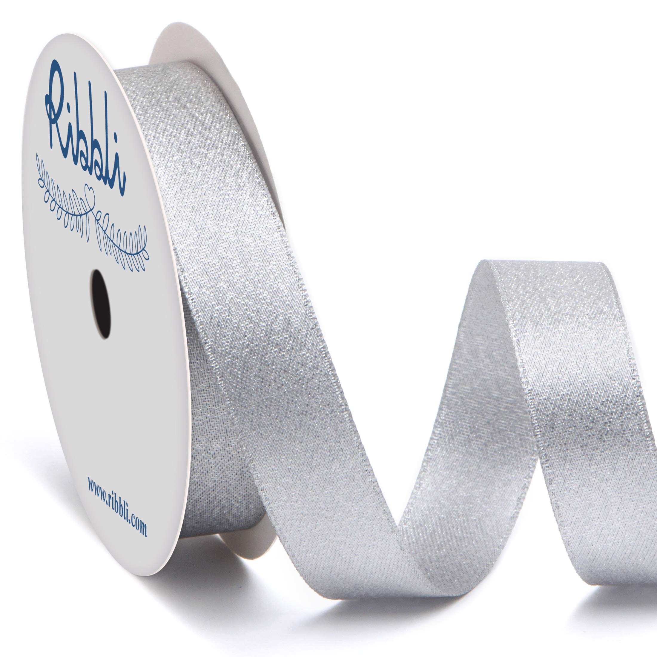 Ribbli Silver Double Faced Purl Ribbon,Luxury
