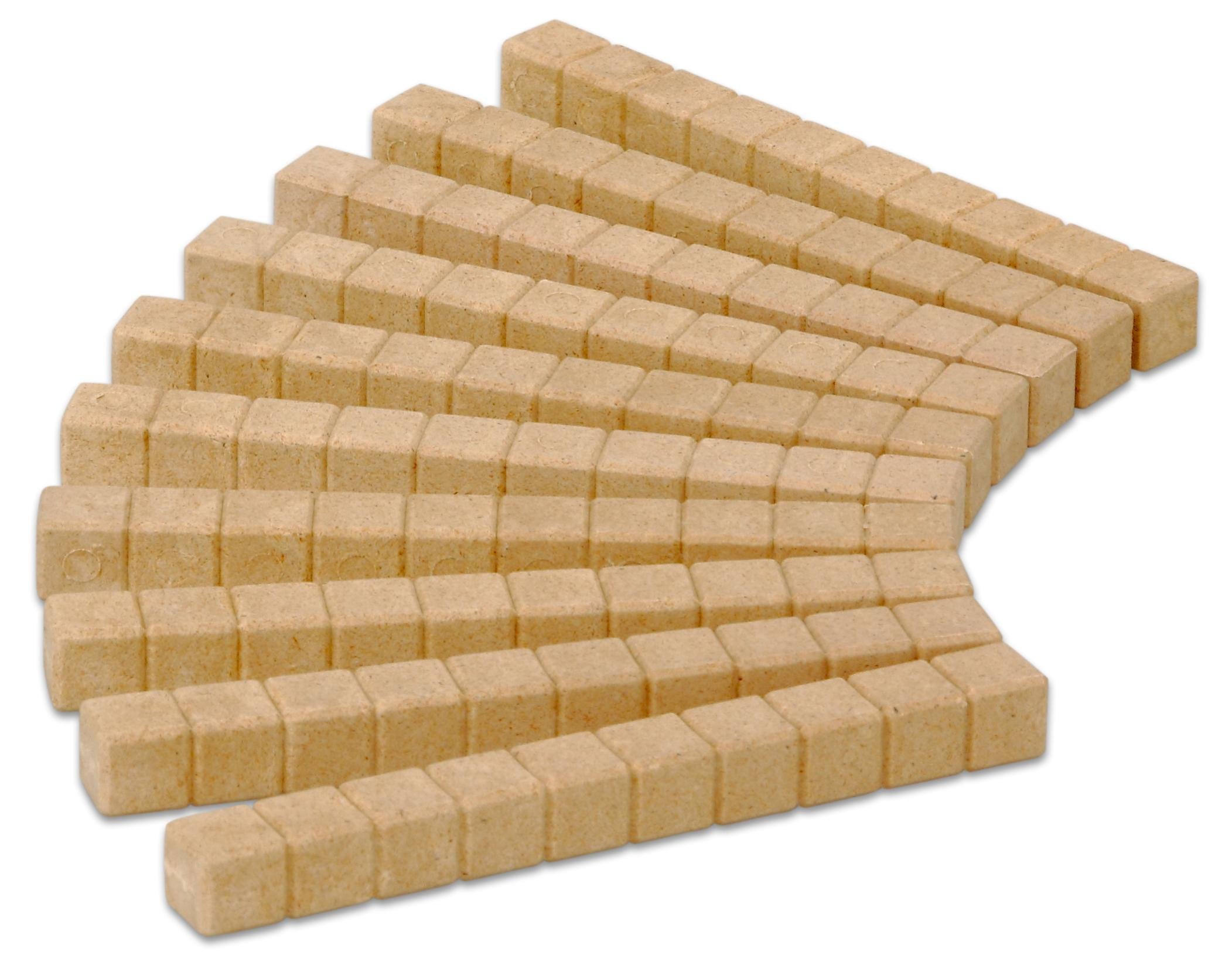 WISSNER active learning Rods 100 pieces, made Out of RE-Wood, In a Poly Bag