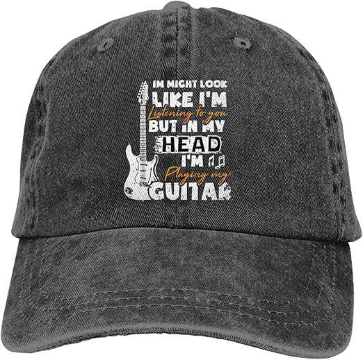 Guitarist Guitar Player Hats for Men Women Fashionable Adjustable Baseball Cap Vintage Dad Hats