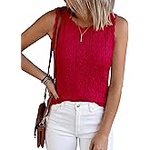 BTFBM Crochet Tops for Women Sleeveless Knit Sweater Vest Tank Top Summer Spring 2026 Cover Ups Beach Vacation Clothes